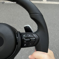 Volant sport noir à boutons en cuir véritable à fond plat pour BMW F10 F30 E60 E90 F35 F22 F32 X2 X3 X4 X5 X6 M1 M2 M3 M4 M5 M6