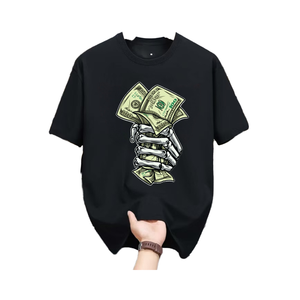 Camiseta Negra de Manga Corta para Hombre, Estilo Urbano, Cuello Redondo, Corte Regular, 100% Algodón Jersey, Anti-pilling - Product Image 1