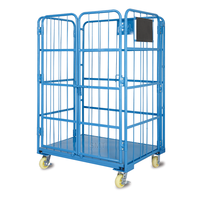 Conteneur en treillis métallique robuste en forme de A, capacité 300 kg, emboîtable, pour stockage logistique, chariot de transport pliable