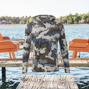 EVELYN camicia da pesca in tela mimetica da uomo Bayer protezione solare traspirante abbigliamento estivo antivento con cappuccio OEM ODM <span class=keywords><strong>Hunting</strong></span> <span class=keywords><strong>Wear</strong></span> - Product Image 6