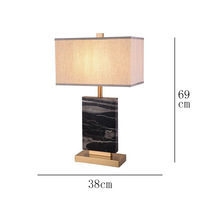 Lampe de table moderne minimaliste en marbre, luxe léger, personnalisée, créative, en tissu, style américain, pour salon, villa, hôtel