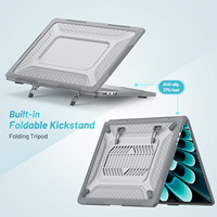 Étuis pour ordinateur portable pour Macbook Air 2026 15,3 pouces M5 M4 M3 M2 Coque rigide renforcée pliable avec béquille résistante aux chocs