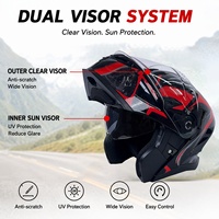 Casques de moto rabattables, accessoires intelligents personnalisés unisexes à double visière de style allemand avec homologation DOT