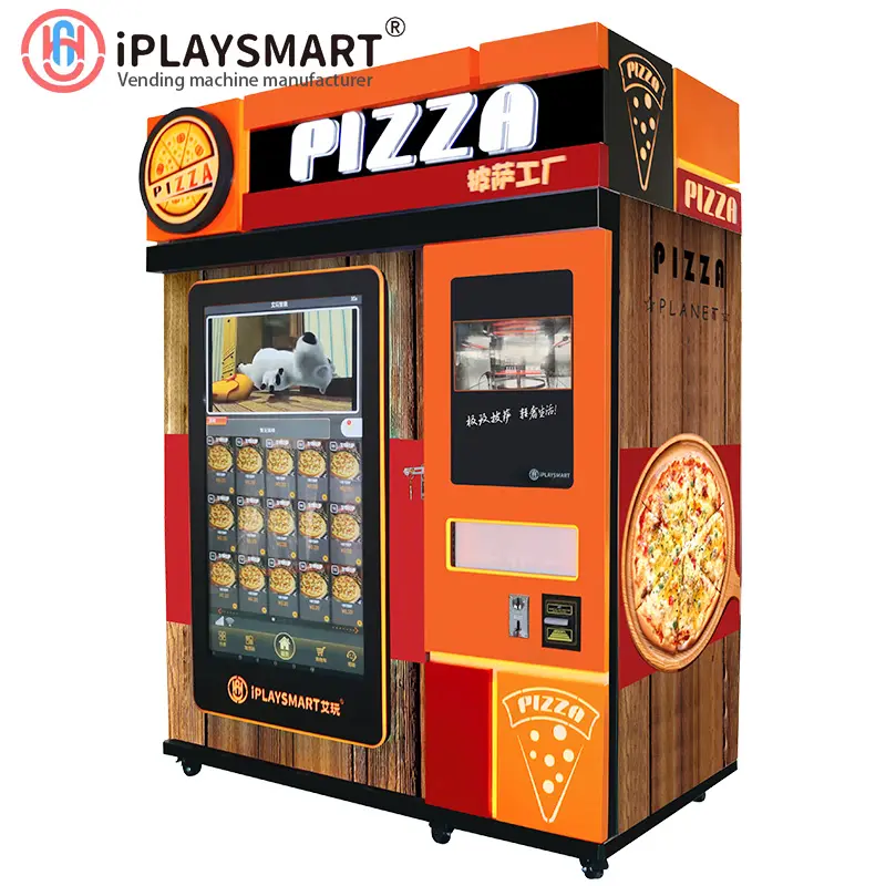 Sikke işletilen ticari otomatik Pizza otomat sıcak satış için hızlı gıda otomatı otomat fiyat üreticisi 2022 yeni