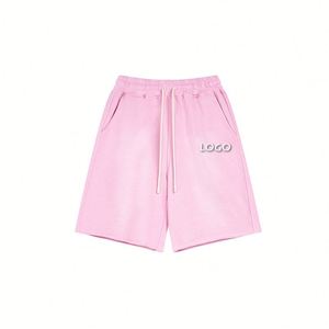 กางเกงขาสั้นลำลองแฟชั่นสไตล์สปอร์ตผู้ชาย เอวยางยืด ผ้าฝ้าย 360 กรัม ซักแบบวินเทจ สำหรับฤดูร้อน - Product Image 2