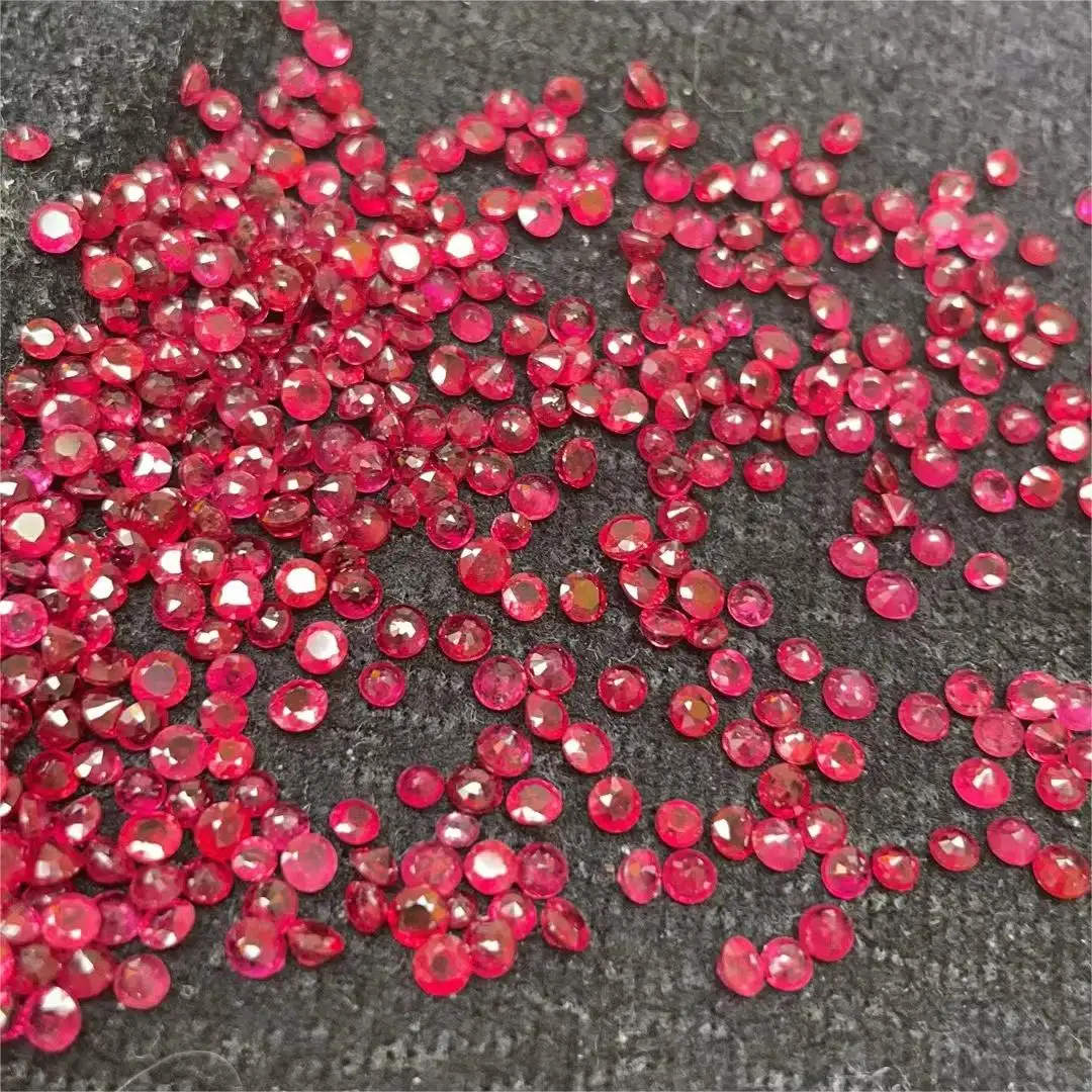 Großhandel 3mm natürliche Mosambik Rubin facettierte Perlen Cabochon