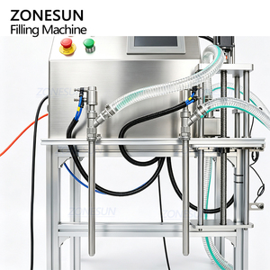 Machine de remplissage de liquides semi-automatique à double tête ZONESUN ZS-TSM07 avec pompe magnétique servo haute performance pour bouteilles, fûts et barils - Product Image 3