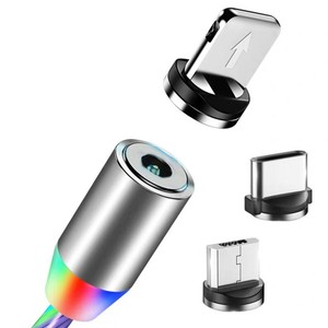 Câble <span class=keywords><strong>USB</strong></span> magnétique à lumière LED 3 en 1 1m 3ft 3 pieds Câble magnétique LED pour iPhone Type C <span class=keywords><strong>Micro</strong></span> Câble <span class=keywords><strong>USB</strong></span> LED - Product Image 2