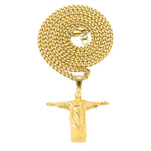 Collar con Cruz Cristiana Católica de Jesús, Brazo Extendido, de Acero de Titanio, Amuleto de Paz, Joyería de Brasil, Río de Janeiro - Product Image 5