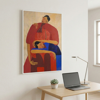 Peinture à l'huile artistique moderne peinte à la main, portrait sans cadre sur toile, pour décoration murale derrière le canapé, cadeaux de vacances