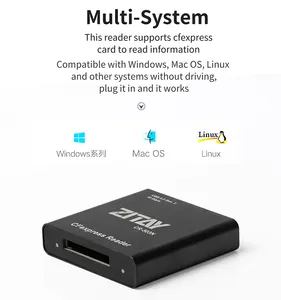 Leitor de cartão Zitay CFast, adaptador de cartão de memória compatível com ZCAM RED Komodo URSA Mini USB 3.1 Gen2 USB C CFast 2.0