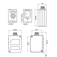 Capteur de déplacement photoélectrique laser économique SAKADY, longue portée 50m, sortie RS485, protection IP65, 12-24V DC