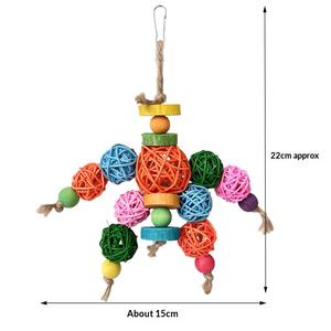 Fujiqiu Ahşap Boncuklar İlgi Çekebilen Oyuncaklar Şakayık Derisi Sıkıntıyı Giderici Kendini Eğlendiren Renkli Asma Balı Papağanlar Kuş Oyuncakları Malzemeleri - Product Image 3