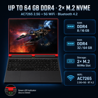   Ordinateur portable JZ58 16,1 pouces 2K 2560x1600 Intel Core I9-11900H RTX3060 6 Go DDR4 64 Go M.2 4 To 88 Wh Windows 11 Double M.2 WiFi
