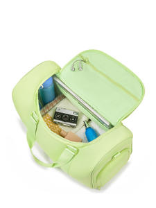 Bolsa de viaje de gran capacidad, color verde claro, diseño minimalista, multifuncional, bolso tote unisex - Product Image 3