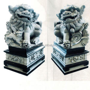 Büyük efsanevi yaratıklar uğurlu canavar kapı dekoratif hayvanlar heykel açık doğal taş Foo Fu köpek aslan heykelleri - Product Image 4