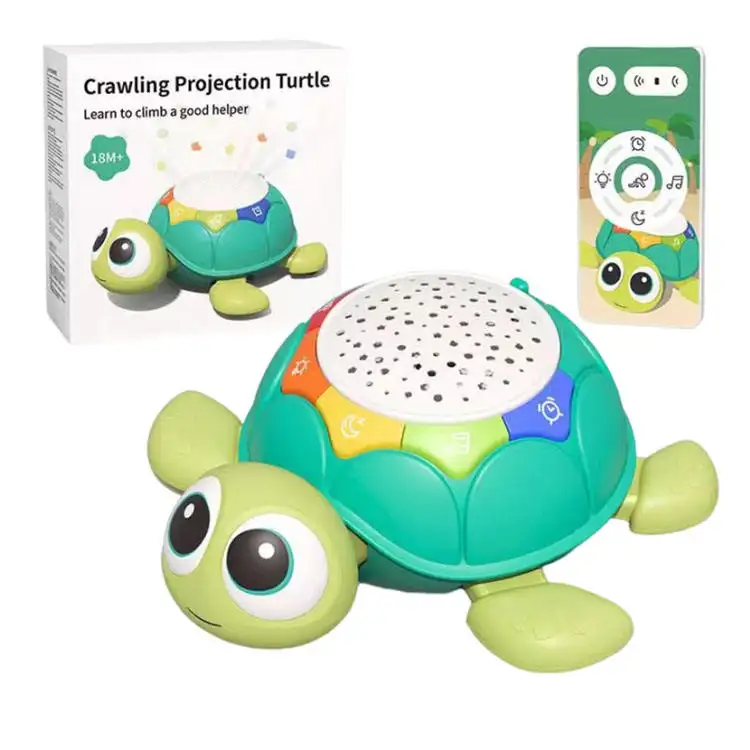 6 in 1 Babies Fall Asleep Intelligent Toys Multi-function Learning Crawling Toys Baby Infant Light up Music Turtle Toys