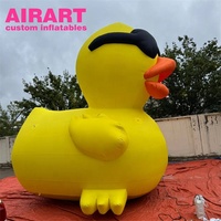 Canard géant gonflable publicitaire personnalisé, modèle mignon de dessin animé, couleur jaune