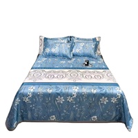 Ensemble de draps-housses 3 pièces personnalisés à imprimé floral, en polyester 200TC, écologiques et rafraîchissants, style européen-américain pour usage domestique