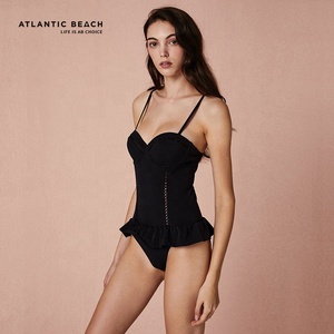 Atlantic Beach OEM / ODM <span class=keywords><strong>Lotus</strong></span> feuille jupe Type rétro femmes maillot de bain une pièce femme Sexy maillots de bain - Product Image 3