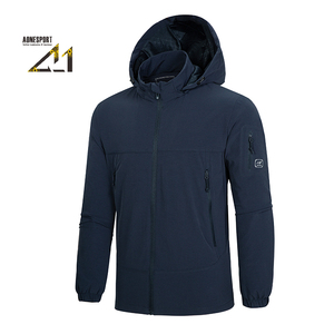 Chaqueta con Capucha para Hombre Aonesport, Impermeable, Ligera, para Uso en Exteriores, Corte Regular, Color Sólido, Cierre de Cremallera - Product Image 2