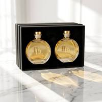 Bouteilles de diffuseur à roseaux en verre plates rechargeables de 150 ml/5 oz avec bouchon en liège, pour huiles essentielles d'aromathérapie, pour salle de bain et maison, 100 pièces