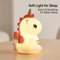 Nouvelle lampe de chevet LED rechargeable USB 5V en silicone licorne avec télécommande pour chambre d'enfant et de bébé
