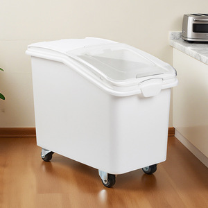 Boîte de rangement pour riz 140L scellée avec roulettes pour usage commercial - Product Image 4