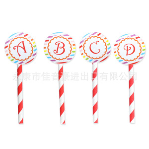 Joinhot Alphabet Cupcake <b>Toppers</b> 26 Letters Round Paper <b>Birthday</b> Party Decorations For Kids Dessert Table Supplies - Product Image 3