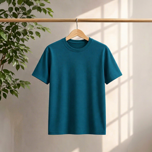 Camiseta Clásica de Cuello Redondo para Hombre, Manga Corta, Color Sólido, Algodón Jersey, Casual, Transpirable, Corte Regular, Básica - Product Image 1