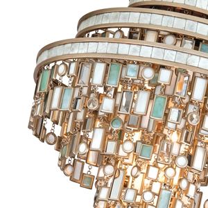 Đèn chùm pha lê phong cách Bắc Âu sang trọng, thiết kế vỏ sò tự nhiên, dành cho phòng khách, kiểu Tiffany. - Product Image 4