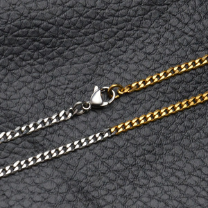 European American Style <b>Titanium</b> Steel Necklace Two Tone Splicing <b>Chain</b> 3mm Wide 50cm 60cm Geometric Men's Fashion <b>Chain</b> CE602 - Product Image 5