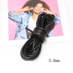 Cowhide <b>Rope</b> Black Round 3 Strand Twisted Jewelry Making Material For <b>Bracelet</b> Necklace DIY Accessories - Product Image 6