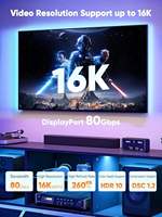 Câble CableCreation DP 2.1 80 Gbps DP vers DP Mâle-Mâle 16K 60Hz 8K 4K 240Hz Plaqué Or PVC pour Moniteur de Jeu