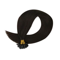 Fournisseur réputé et responsables, extensions de cheveux humains Remy noir jais pré-collées à la kératine, pointe plate, lavables