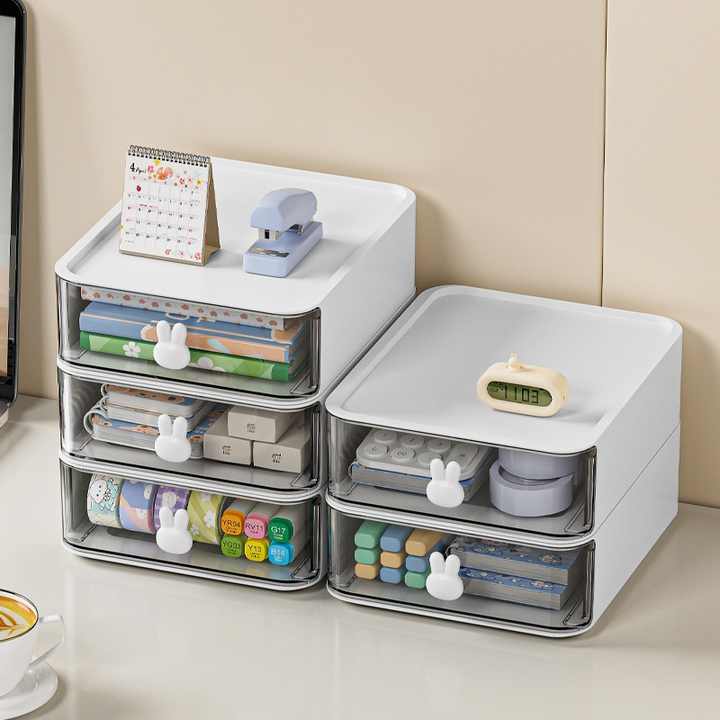 Stackable Combination Cute Mini Simple Multi Grid Storage Box Desktop Miscellaneous Stationery Sorting Box Student Dormitory