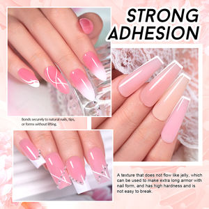 BOZLIN 24 colores Jelly Gel Builder HEMA Free TPO Free 15ml Gel de extensión de uñas sólido personalizado Clear White Pink Hard Gel Builder - Product Image 5