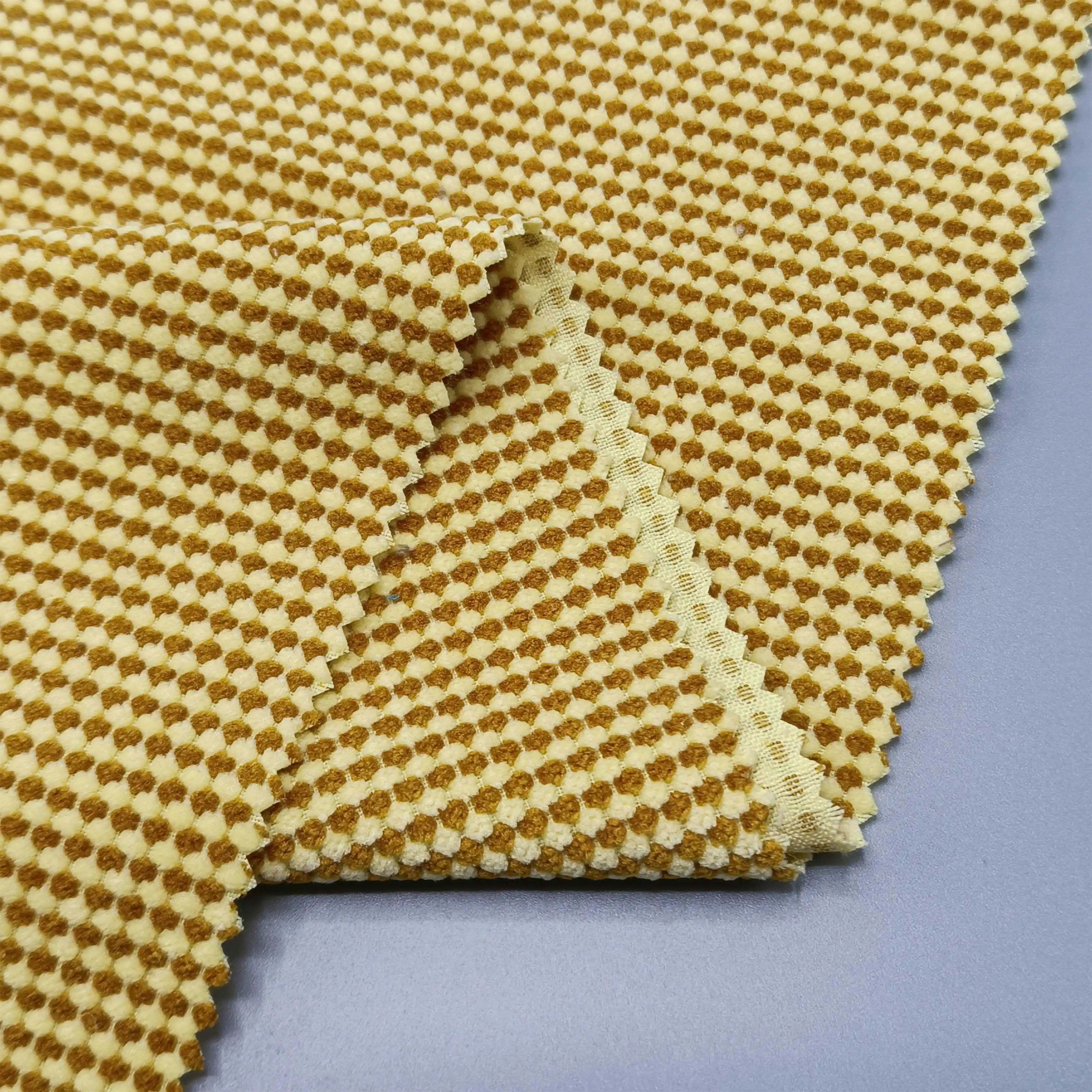 Вельветовая полиэфирная и нейлоновая ткань с узором ананаса для одежды, двухцветная китайская ткань из микрофибры