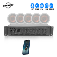 Système de sonorisation professionnel en métal 120W, amplificateur actif mural 2U ECHO, son stéréo, 3 lignes/3 micros/WiFi, design portable