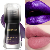 Cosmétiques pour les lèvres en gros, marque privée HUASURV, haute pigmentation, effet repulpant, longue tenue, hydratant, gloss liquide mat, effet décollable