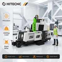 Centre d'usinage CNC à portique haute vitesse polyvalent HiteCNC HLC2014, unité de fraisage robuste de type pont à 3 broches