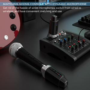 Sistema de Micrófono Inalámbrico UHF de 2.4G, Transmisor y Receptor, Conexión XLR, Frecuencia Ajustable, Cancelación de Ruido, Micrófono Metálico - Product Image 4