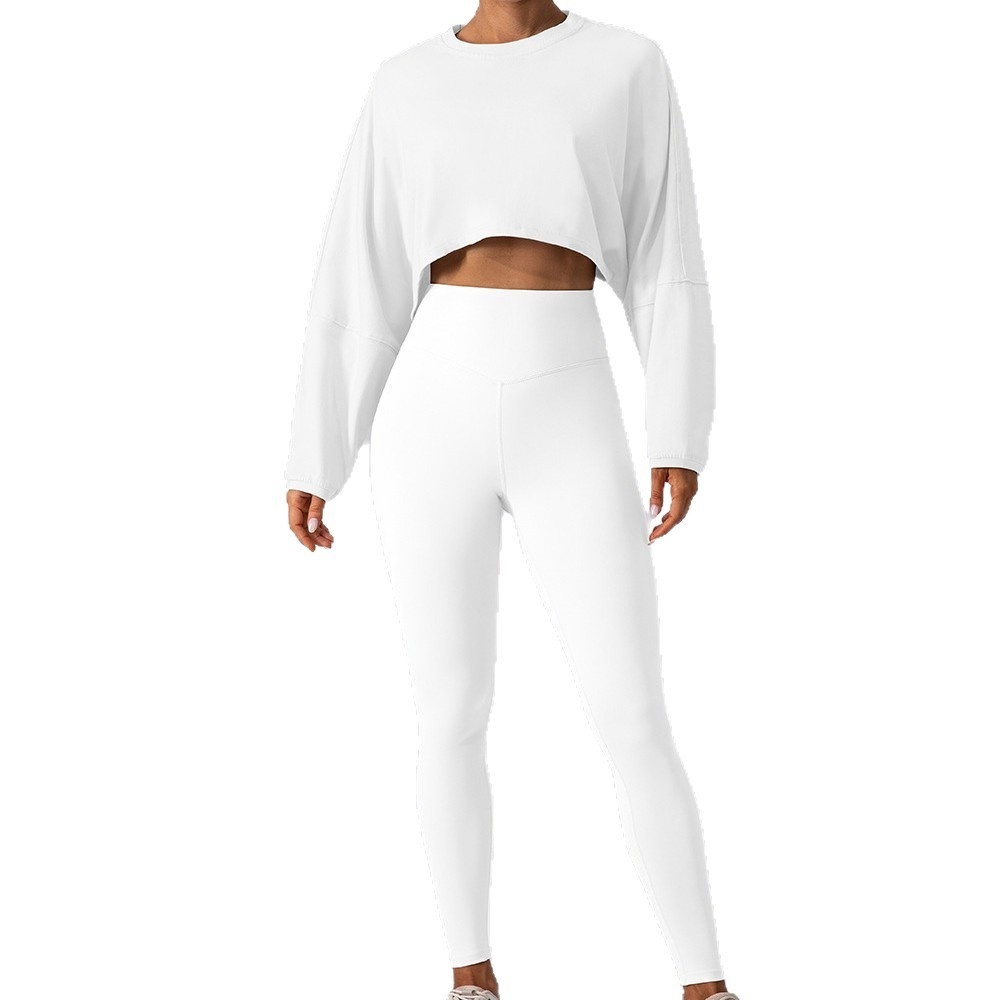 Wholesales High Quality O-neck Soft Long-sleeve Crop Tops Quick-dry Breath Workout Gym T-shirts