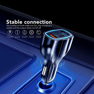 Venta caliente <span class=keywords><strong>Spot</strong></span> Wholesale 7A Total 3 en 1 USB Smart Car Charger Portable QC3.0 PD USB C Adaptador de cargador de coche para teléfonos móviles - Product Image 3