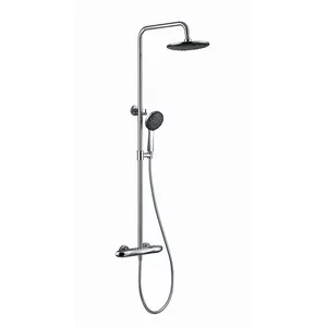 Chrome Wall Mount Hot Cold Water Shower Sets Bath Shower Steam European Design Contemporary Thermostatic Tap