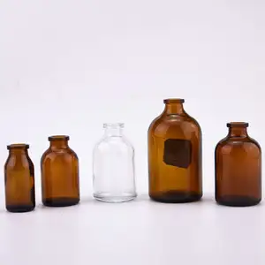 High-Quality Glass Injection Vials & Infusion Bottles - Clear & Amber, Ring Finish, ISO/CFDA 20mm/32mm, USP Type I, II, III