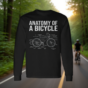 T-shirt à manches longues avec diagramme anatomique des pièces de vélo pour cyclistes - Product Image 3
