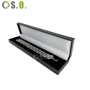 Hot Selling <b>Black</b> Gold Line Jewelry <b>Box</b> Imitation Leather With Velvet Lining For Daily And <b>Gift</b> Use - Product Image 6