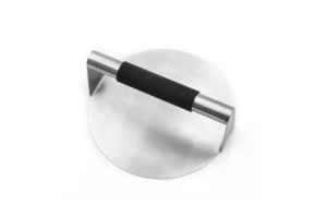 Presse à hamburgers en acier inoxydable, presse à hamburgers ronde antiadhésive, fond plat sans rainures pour la cuisson des hamburgers - Product Image 2