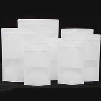 Pochettes écologiques biodégradables à impression personnalisée, papier réutilisable de qualité alimentaire, carte-cadeau alimentaire, paquet de thé, sacs en papier Kraft blanc